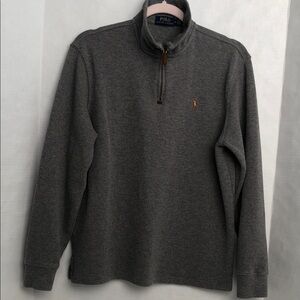Polo Ralph Lauren 1/4 Zip Men’s Gray Cotton Pullover Sweater Size M